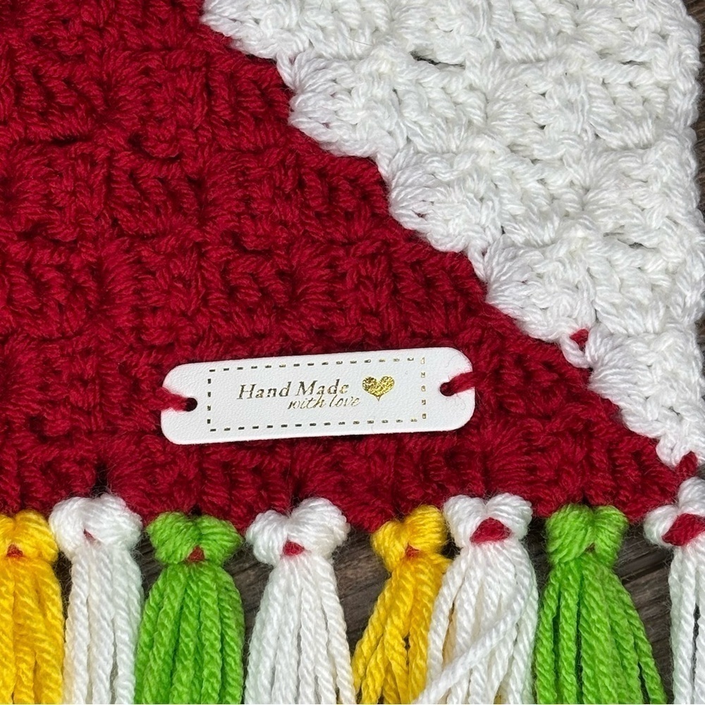 Handmade Scarf‎ Red White Candy Cane Stripe Handcrafted Christmas Holiday - Picture 14 of 16